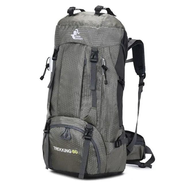 Mead's Supply & Equipment Outfitters limited Backpacks & Hiking Bags 60L Hiking Backpack with Rain Cover — Lightweight Nylon Trekking Pack 60L Hiking Backpack with Rain Cover — Lightweight Nylon Trekking Pack