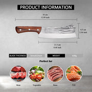 Kegani Meat Cleaver Knife - Heavy Duty Bone Chopper - 1.4 Lbs Butcher Knife Bone Knife - High Carbon Steel Butcher Knife For Meat Cutting, Bone Cutting - Meat Cleaver Knife by China Dropship