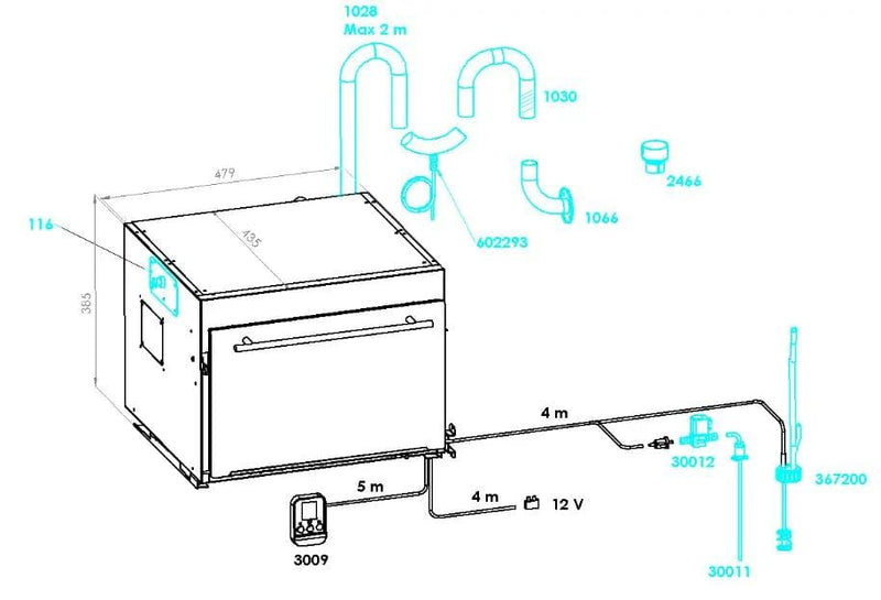 Wallas 76D Diesel Convection Oven Marine Boat Galley Oven with Gimbal Off Grid Cooking