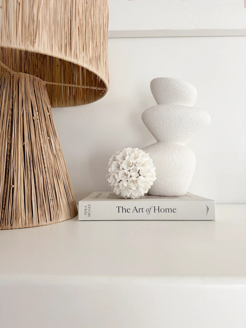 Inkah Limited White Shell Ball Decor Set Small Medium Large Coastal Accent White Shell Ball Decor Set Coastal Orbs Small Medium Large