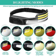 1-6x COB Headlamp Night Buddy LED Motion Sensor Head Torch Headlight Waterproof by China Dropship