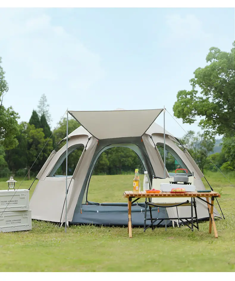 Large Hexagon Double-Layer Waterproof Camping Tent DYLF2063 by ECOTREK