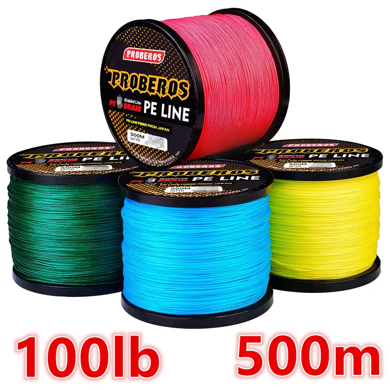 Proberos 4 Strands Braided 500M PE Line Strong Multiflament 100LB 5 Colours by dealonline.co.nz
