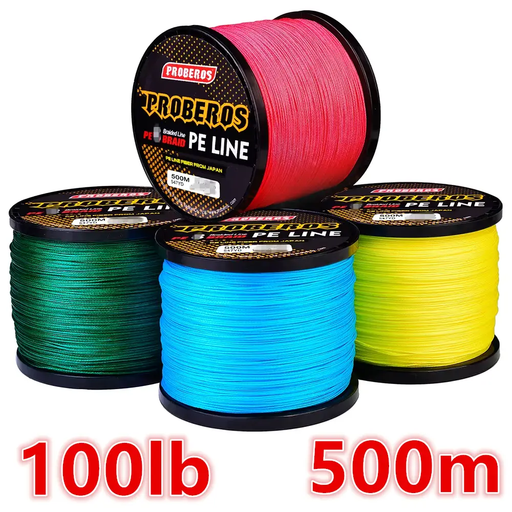 Proberos 4 Strands Braided 500M PE Line Strong Multiflament 100LB 5 Colours by dealonline.co.nz