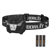 BORUiT BR01 White & Red LED Mini Headlamp 240LM 4-Mode Headlight Waterproof Camping Fishig Torch Powered By AAA Battery by China Dropship