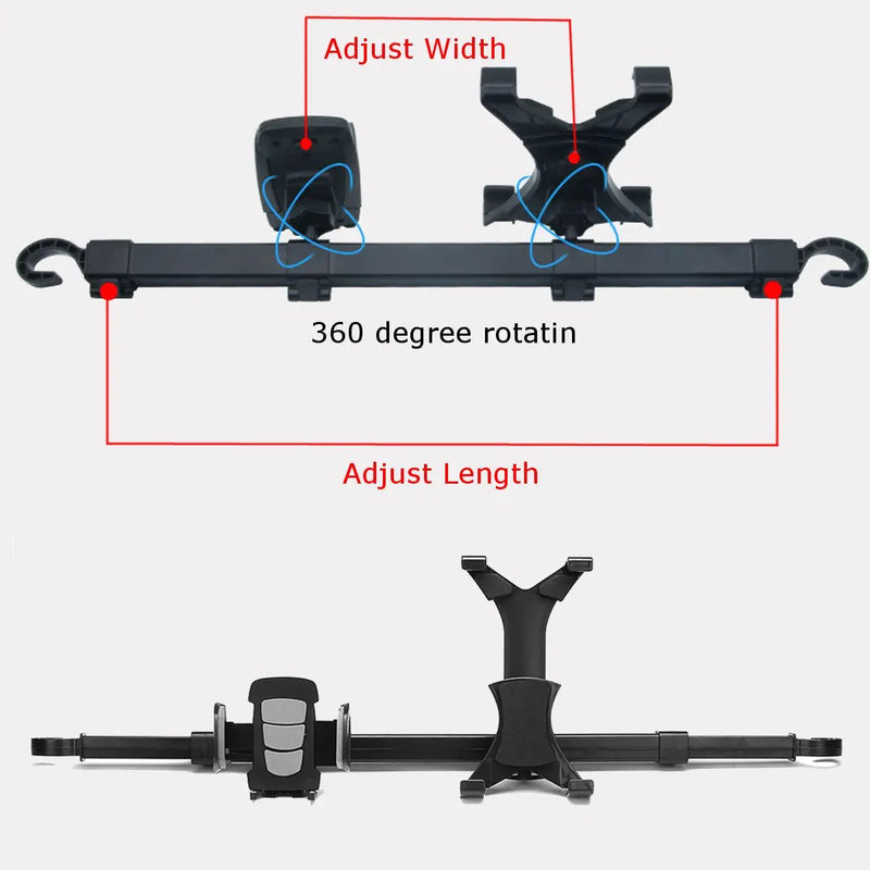 Car Seat Headrest Phone Holder Dual Mount For iPad Tablet by salelink.co.nz