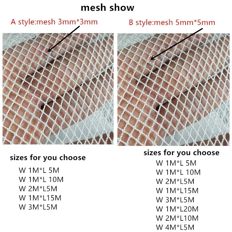 3mm-5mm Mesh Semi-Finished Knotless Nylon Fishing Net Outdoor Fishing Network for Cage Breeding Net Trawl Net Fishing Tool - Action Outdoors Kiwi