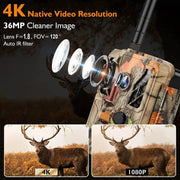 Action Outdoors Limited 4K 36MP WiFi Infrared Camera for Outdoor Animal Monitoring 4K 36MP WiFi Infrared Camera for Outdoor Animal Monitoring