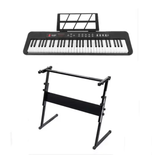 61 Electronic Keyboard Piano with Stand - 2.2cm Keyboard by salelink.co.nz