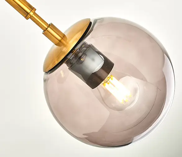 Modern Hanging Lamp Ceiling Light Roung Grey Glass Lampshade by salelink.co.nz
