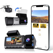 Dash Cam 3 Channel 2K+1080P+1080P Front Inside Rear by salelink.co.nz