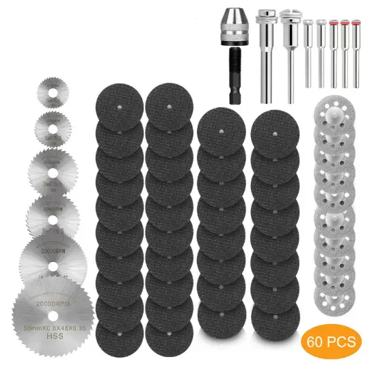 60Pcs Circular Cutting Wheel Grinding Disc Tool Set by salelink.co.nz
