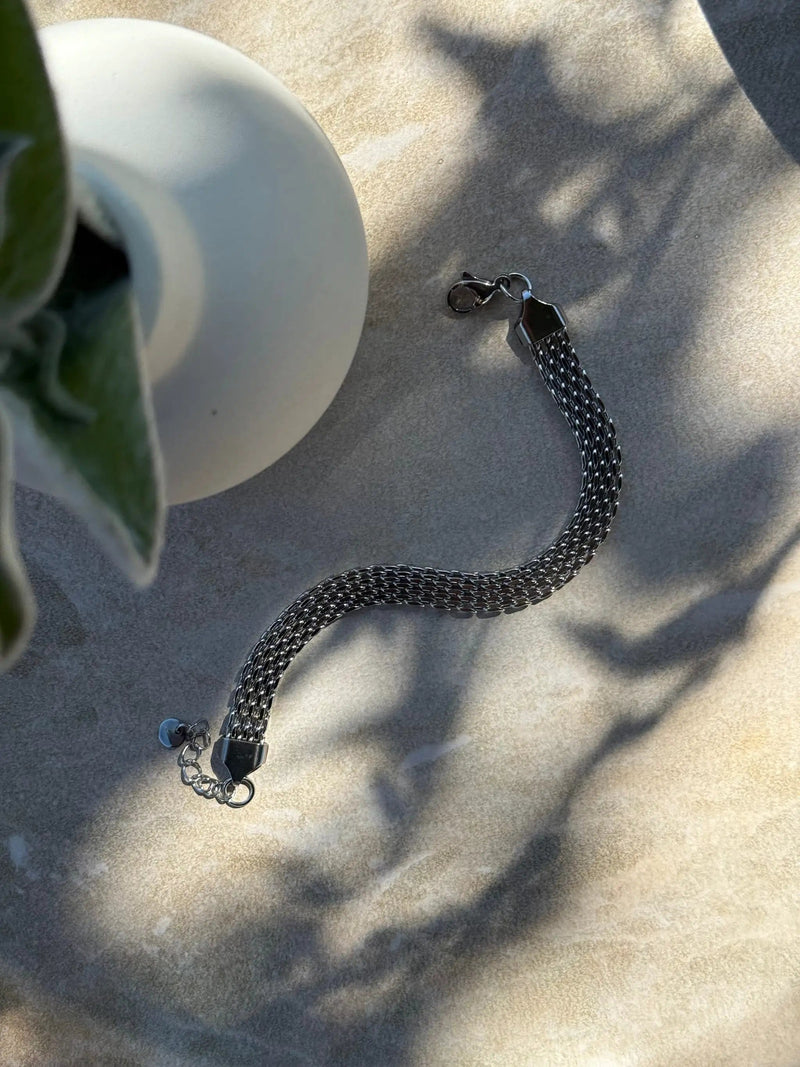 Ataahua Silver Braided Mesh Bracelet by Tahana Jewellery