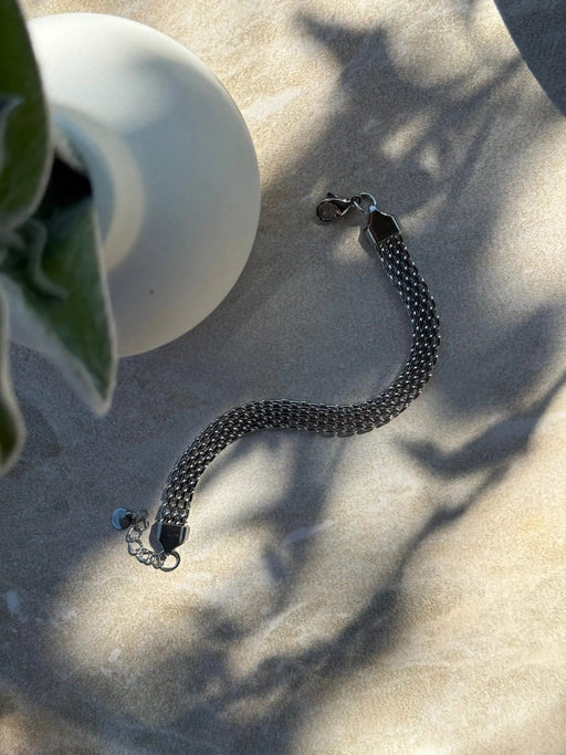 Ataahua Silver Braided Mesh Bracelet by Tahana Jewellery