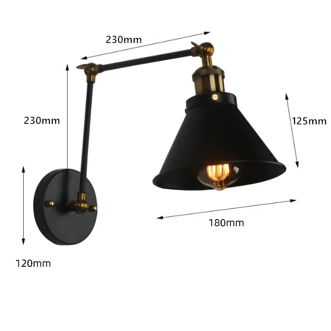 Vintage Retro Industrial Arm Sconce Wall Light Lamp Fixture Fitting by salelink.co.nz