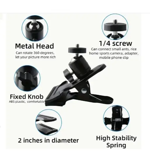 2PCS Spring Clamp Mount with 360-Degree Rotating by salelink.co.nz