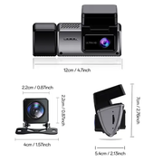 Dash Cam 3 Channel 2K+1080P+1080P Front Inside Rear by salelink.co.nz