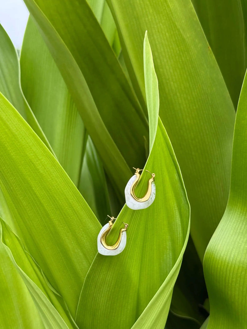 Kōmaru White Gold Hoops by Tahana Jewellery