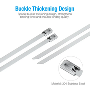 100pcs Stainless Steel Cable Ties 4.6x300mm by salelink.co.nz