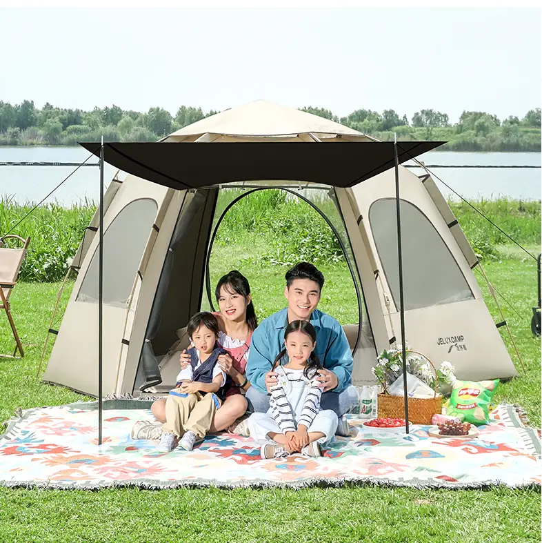 Hexagonal Camping Tent - Durable, Quick Setup JLP5467 by ECOTREK