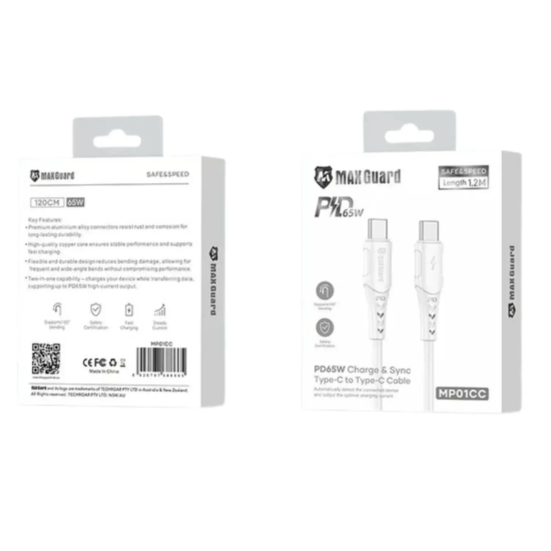 Maxguard 1.2m 65W Type-C to C Cable MP01CC by 9eight5