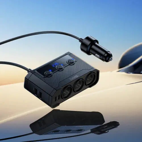 240W Car Charger Hub with 3x Sockets by BroDeals