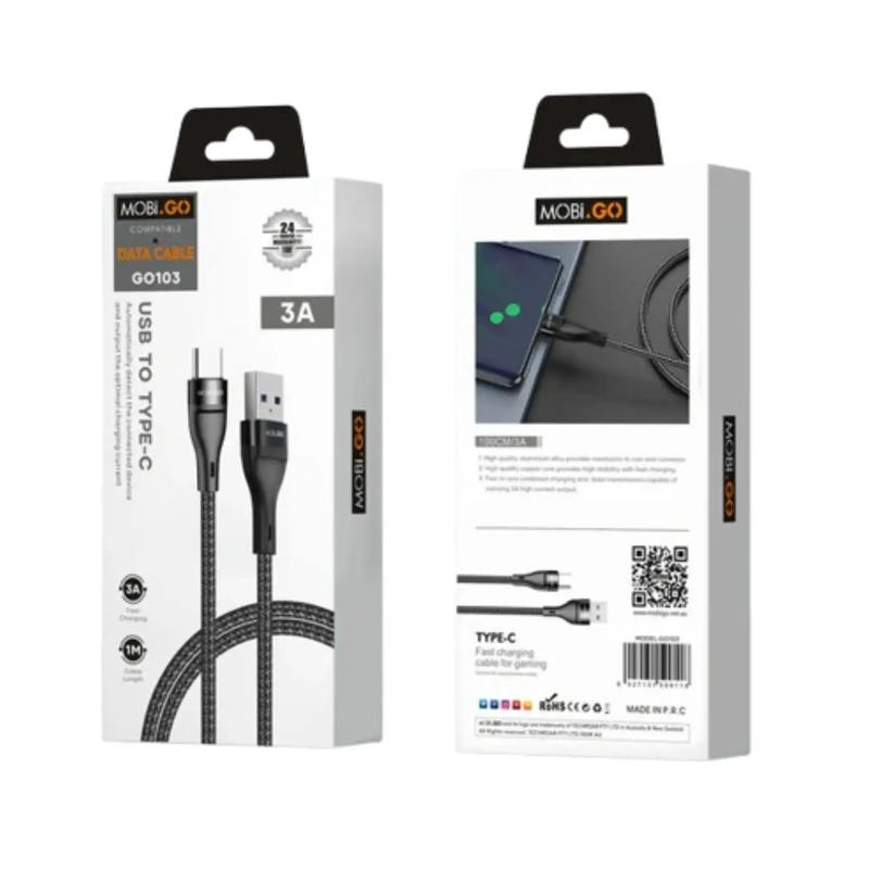 Mobigo 1m USB-A To C Cable G0103 by 9eight5