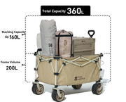 MOBI GARDEN Outdoor Camping trolley - Portable, Four-Way Folding, 200L Capacity Utility Cart MGD5133 by ECOTREK