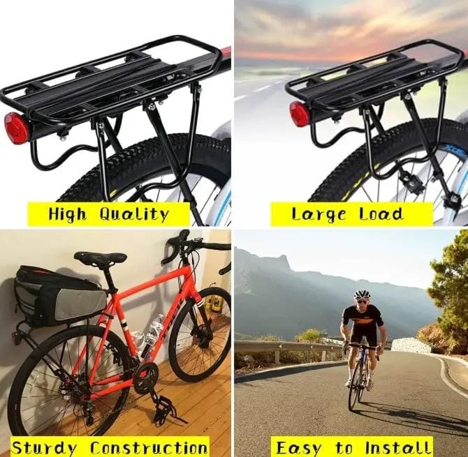 g8buynz Bicycle Rear Bike Cargo Rack,110 Lbs Capacity Aluminum Alloy Bicycle Rear Rack Bicycle Rear Bike Cargo Rack,110 Lbs Capacity Aluminum Alloy Bicycle Rear Rack