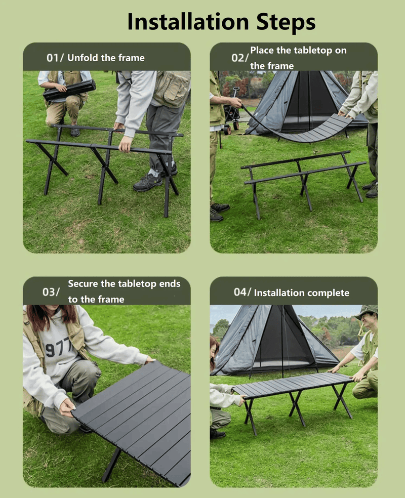 Portable Outdoor Folding Table – Egg Roll Style, 120cm LFRD5648 by ECOTREK