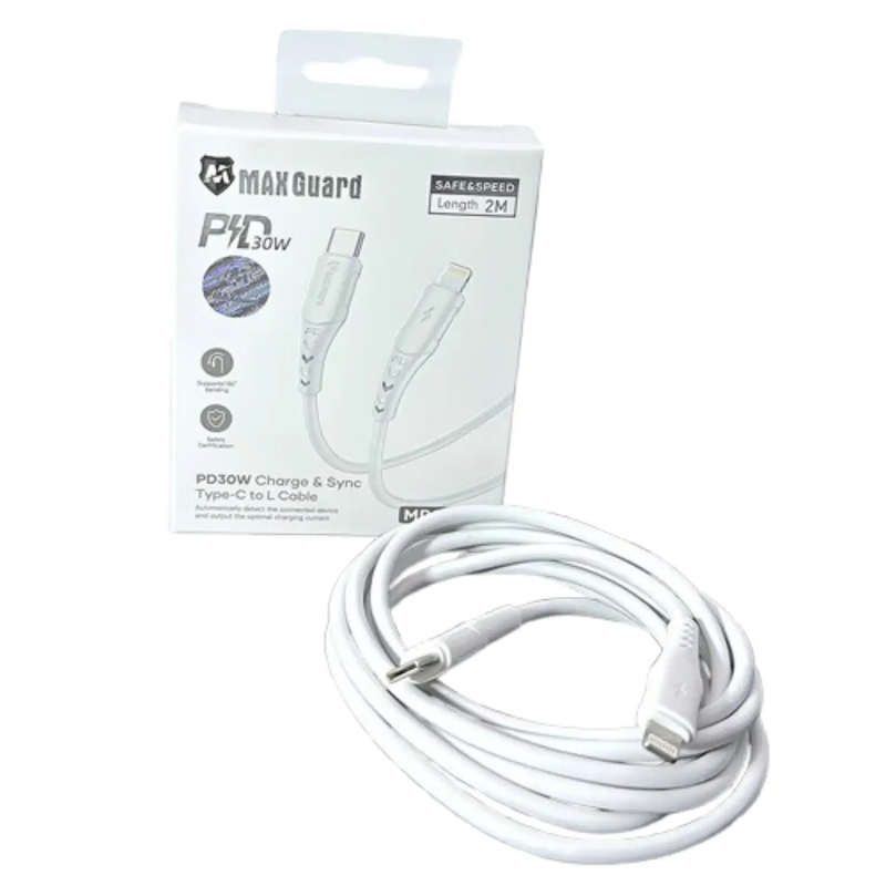 Maxguard 2m 30W Type-C to Lightning Cable MP02CL by 9eight5