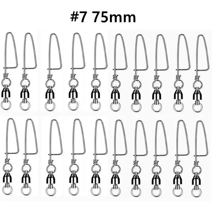 #7 20PCS Ball Bearing Fishing Swivels Snap Coastlock Fishing Line Connector by salelink.co.nz