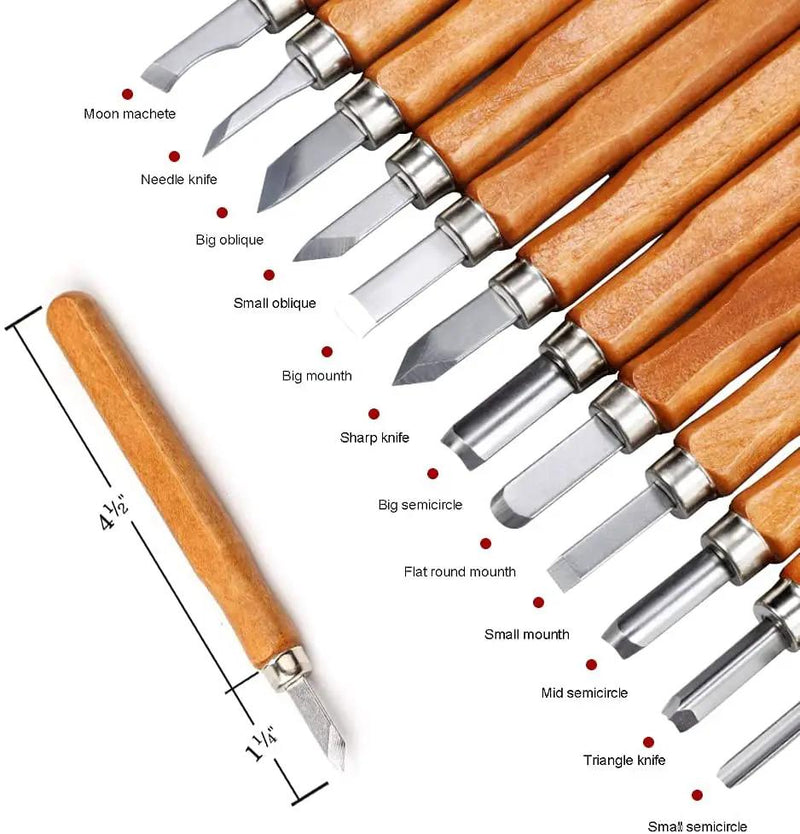 12PCS Wood Carving Tools Set by salelink.co.nz