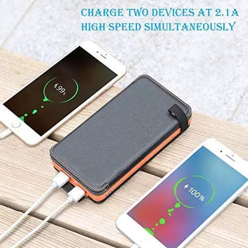 Solar Power Bank with 4 Panels 25000mAh by salelink.co.nz