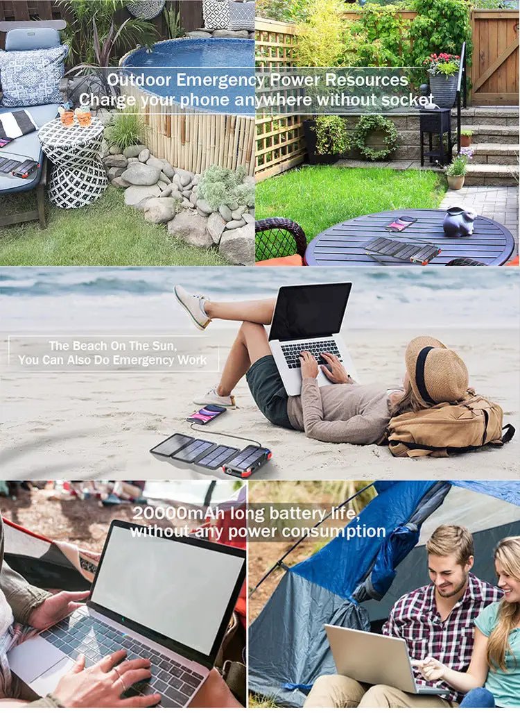 20000mAh Solar Charger Power Bank by salelink.co.nz
