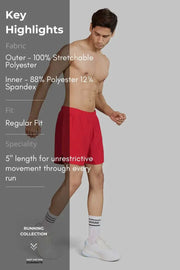 Hyper 5" Running Shorts Red by Fuaark Nz