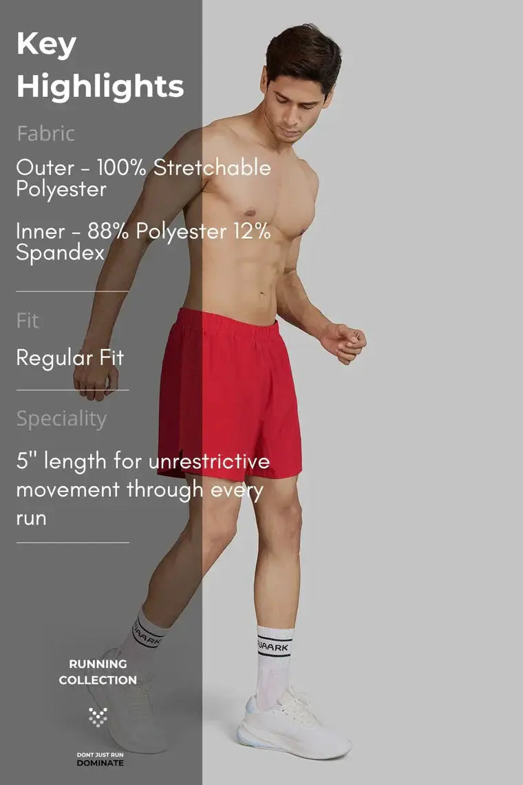Hyper 5" Running Shorts Red by Fuaark Nz