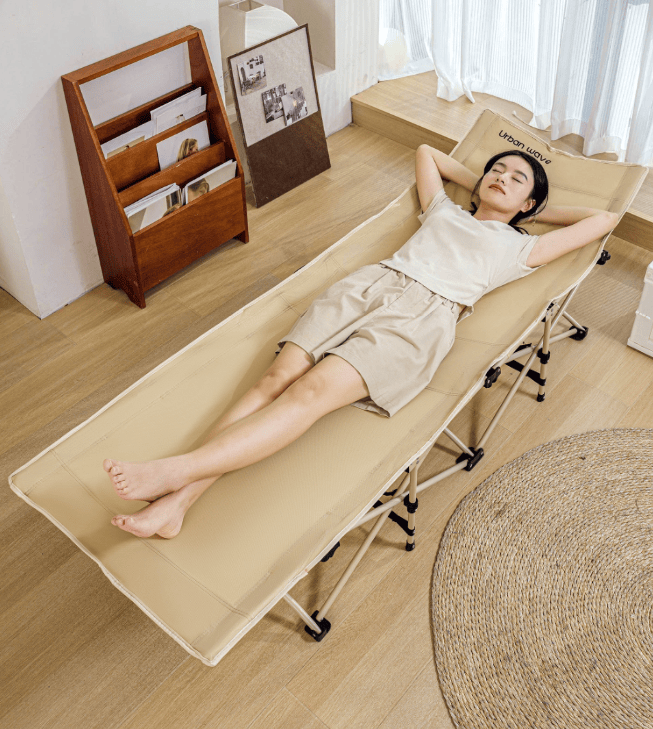 Urban Wave Heavy-Duty 10-Leg Folding Camp Stretcher with Ergonomic Headrest YQ15820 by ECOTREK