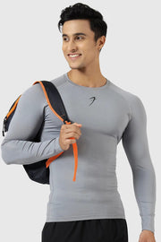 Compression Fullsleeves T-shirt Sea Grey by Fuaark Nz