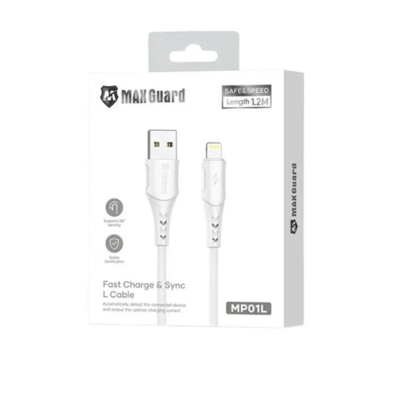 Maxguard 1.2m USB-A to Lightning Cable MP01L by 9eight5