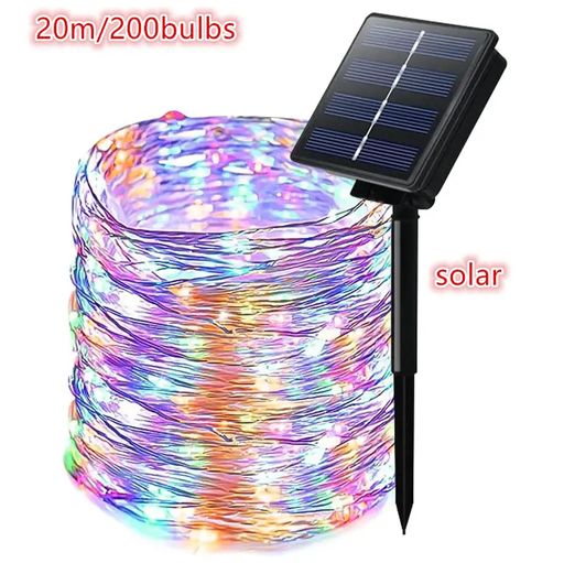 Outdoor Solar String Lights Copper Wire Christmas Wedding Party 20M (200 bulbs) by dealonline.co.nz