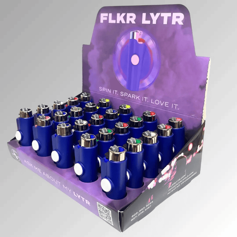 Clipper Flkr Lytr Display Box Navy Blue 25 Count For Lighters by Action Outdoors Limited