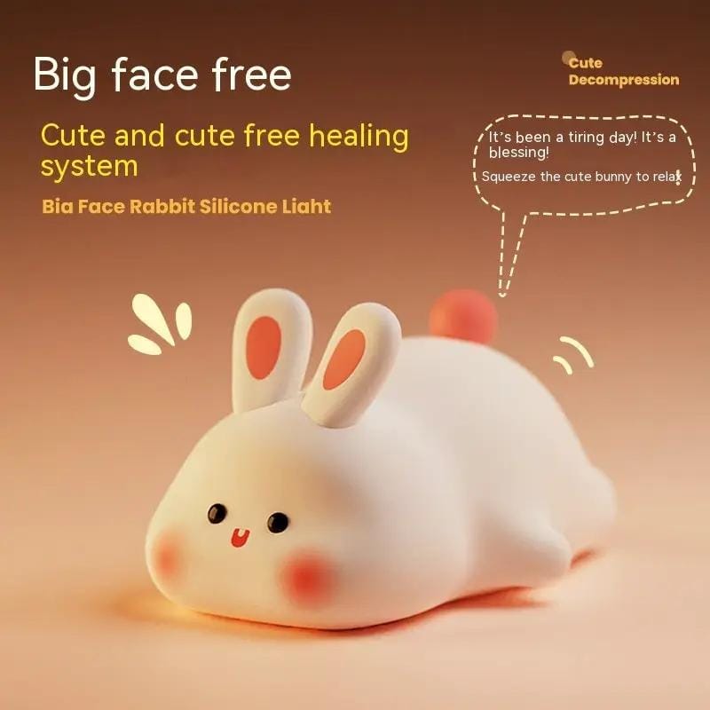 Cute LED Night Light Rabbit Silicone Touch Sensor Night Lamp For Kids by Action Outdoors Limited