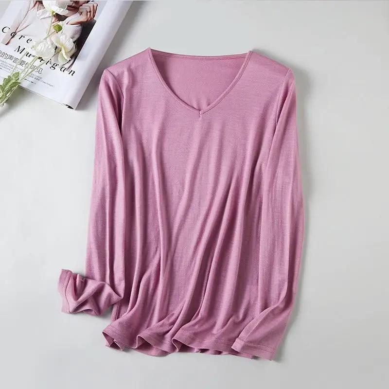 Women's V-Neck Merino Wool Thermal Base Layer - Slim Fit Long Sleeve | Winter Layering by Mead's Supply & Equipment Outfitters limited
