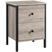 Metal-Framed Side Table with 2 Drawers by Yaheetech
