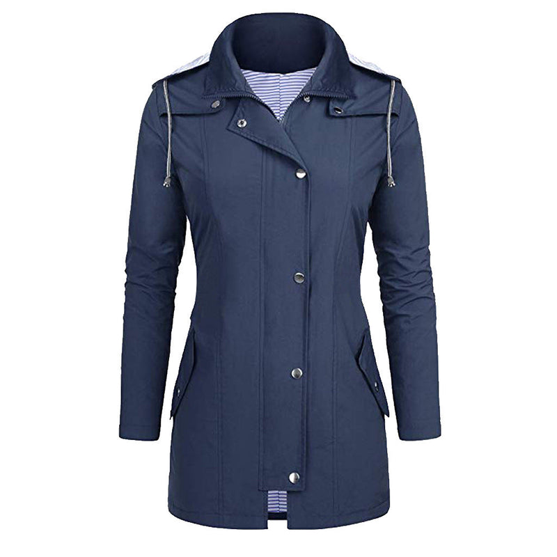 Womens Lightweight Waterproof Rain Jacket With Packable Hooded Shell
