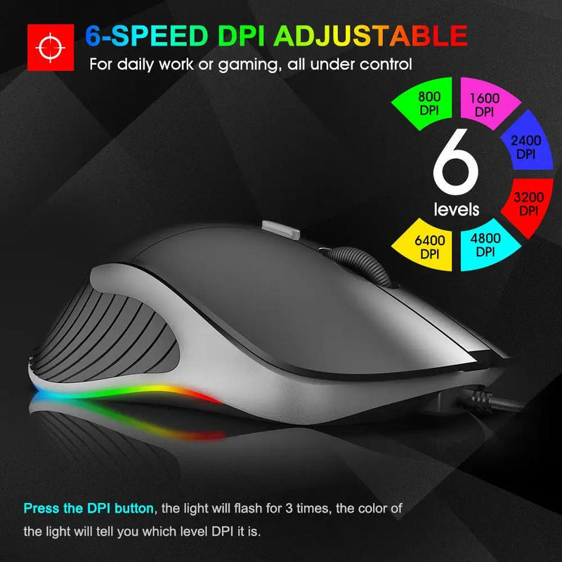 IMICE X6 Wired RGB Gaming Mouse — 6-Button Precision Control | PC Gaming by Mead's Supply & Equipment Outfitters limited