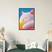 Fluffy Cat Asleep by Blank Wall Print Shop