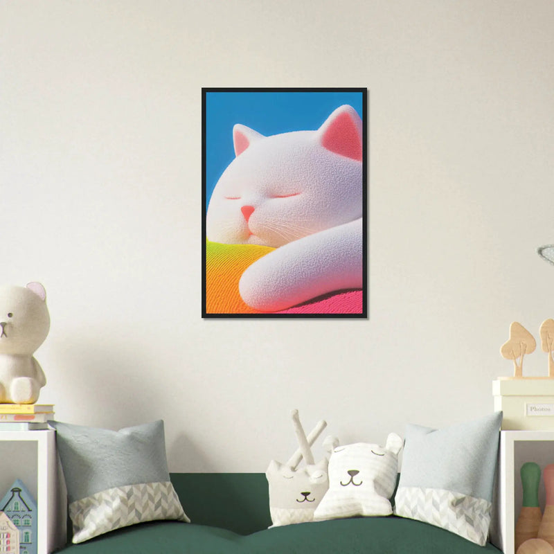 Fluffy Cat Asleep by Blank Wall Print Shop