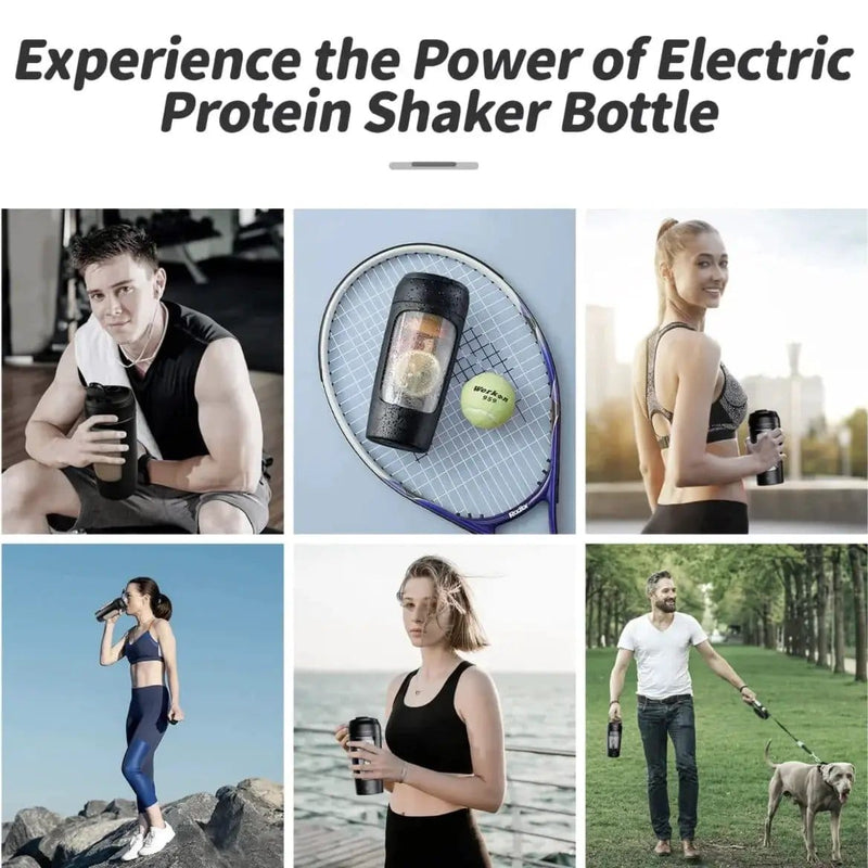 Electric Portable Whey Protein Shaker Bottle For Smooth Blends by Action Outdoors Limited